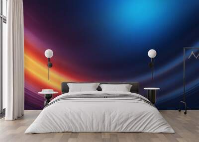 Bright abstract futuristic background with neon lines. Light neon effect. Laser light show, energy waves, flash of light. Wall mural