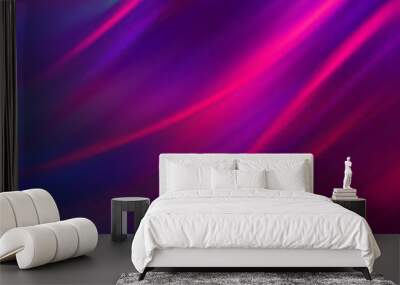 Dark abstract futuristic background. Neon glow, laser shapes, lines. Gradient blurred background. Wall mural