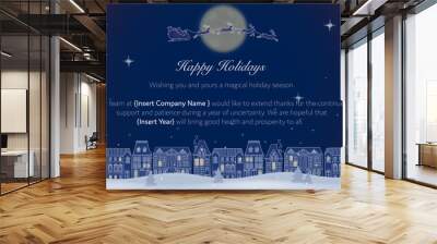 Business Company Holiday Card to Families - Vector - Enter Your Company Details and Year Wall mural