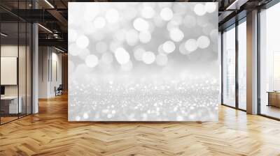 holiday christmas christmas light white winter background light bokeh abstract sparkle background blue white abstract glistering silver texture bokeh glowing silver shine texture glitter snow grey Wall mural