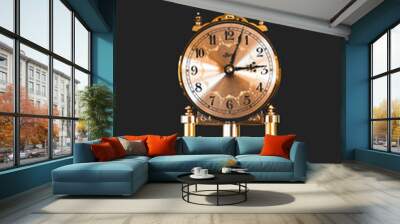 clock on a black background Wall mural