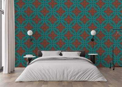 papier peint vert et rouge Wall mural