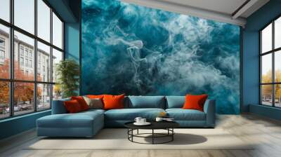 dynamic abstract smoke with blue tones, high detail, wallpaper Wall mural