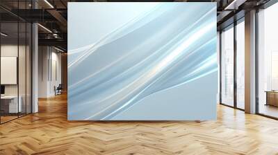 light blue gradient abstract waves with smooth textures and flowing forms creating a serene and modern background design Wall mural