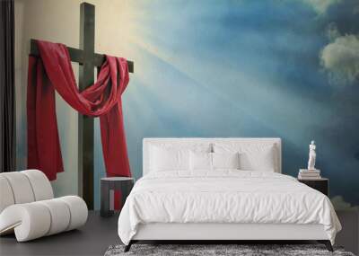 cross on white background Wall mural