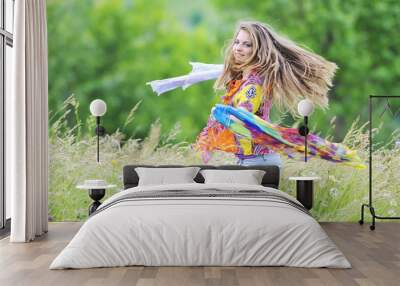 girl in nature Wall mural