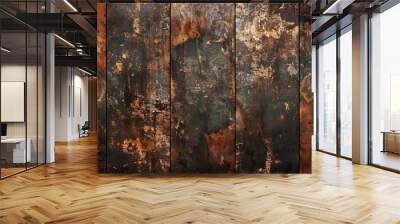 Rusty Metal Wall with Grunge Texture Background Wall mural