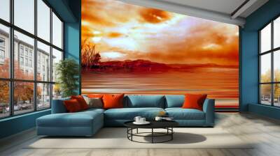 sunrise mono lake Wall mural