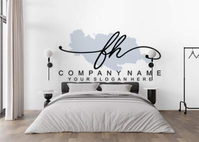 FH Initial handwriting logo template vector Wall mural