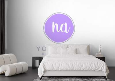 NA Initial handwriting logo template vector Wall mural