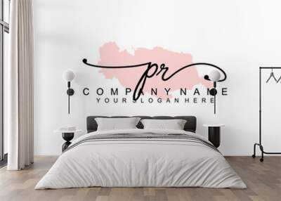 PR initial Signature logo template vector Wall mural