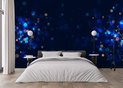 Bokeh blue lights vector texture. Wall mural