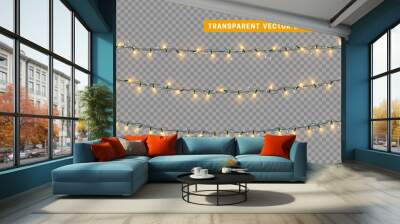 Christmas lights isolated realistic. Garland string. Wall mural