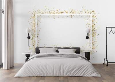 Decorative frame with glitter tinsel of confetti. Wall mural