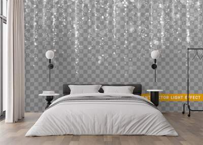 Glowing lights. Sparkle particles texture. Wall mural