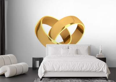 Golden wedding rings Wall mural