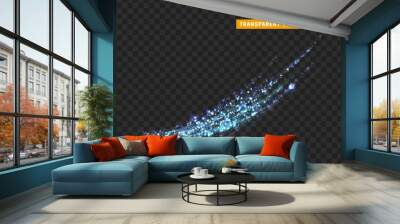 Magic light effect. Stardust blue glitter. Sparkle star dust vector illustration Wall mural