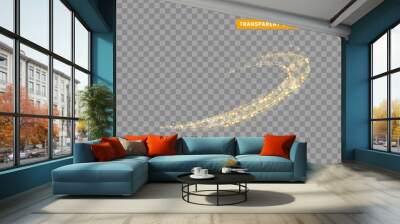 Magic light effect. Stardust golden glitter. Sparkle star dust vector illustration. Wall mural