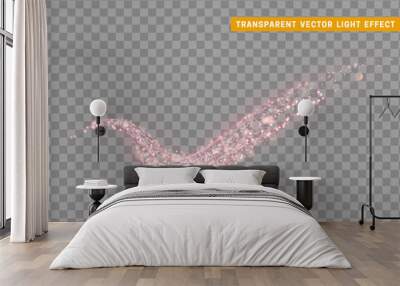 Magic light effect. Stardust pink glitter. Sparkle star dust vector illustration Wall mural