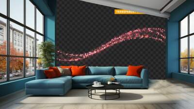 Magic light effect. Stardust pink glitter. Sparkle star dust vector illustration Wall mural