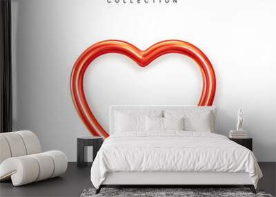 Red Heart realistic decoration 3d object Wall mural