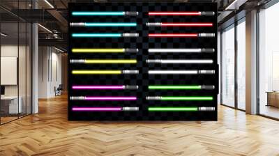 set of multicolored fantastic laser swords Wall mural