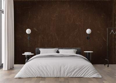 Dark brown grunge background from distress leather texture Wall mural