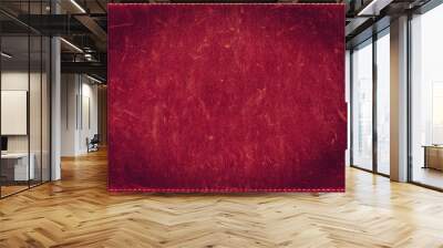 Red grunge background from distress leather texture Wall mural