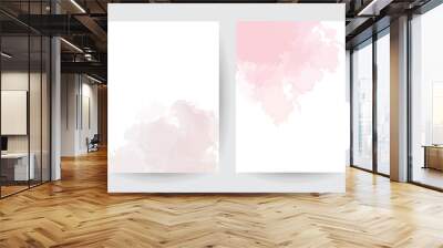 Dusty pink and taupe watercolor vector splash cards. Wall mural