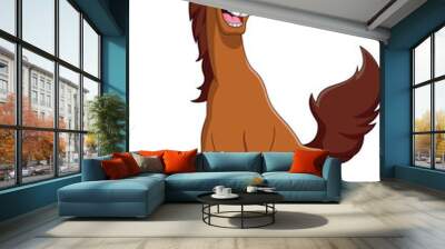 cartoon cute horse on white background Wall mural