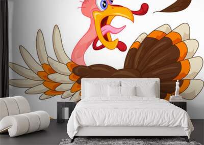 cute turkey cartoon Wall mural