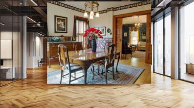 Victorian Dining Room with Pocket Doors Wall mural