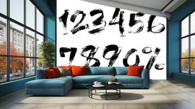 Brush painted numbers set with percent sign Wall mural