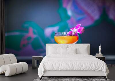 Floral Orange Cocktail Wall mural