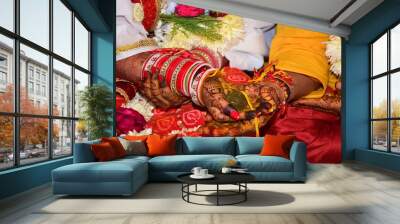 Indian rituals at time of wedding anniversary Wall mural