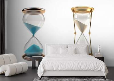 3D hourglass, isolated on a transparent background Wall mural