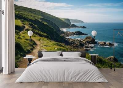 Irish landscape. Coastline atlantic ocean coast scenery. Wall mural