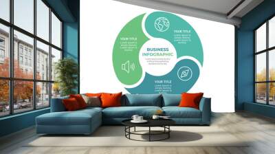 Circle round modern infographic, vector template with 3 step for diagram design, vector eps 10 Wall mural