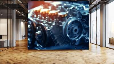 Car Engine Background Abstract Car Repair or Restoration Artwork Generative AI Wall mural