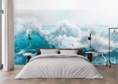 Plain bright water ocean wave background Generative Ai Wall mural