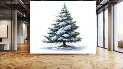 Snow Covered Christmas Pine Tree  Wall mural