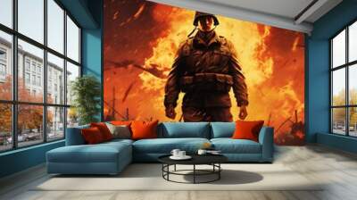 war art poster cover design background generative ai Wall mural