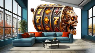 halloween themed 3d casino slots reel, transparent background Wall mural