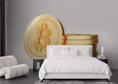 crypto currency business. bitcoin coin finance concept isolated on white background Wall mural