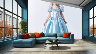 Little princess in a blue dress with a diadem on her head , Generative AI Wall mural