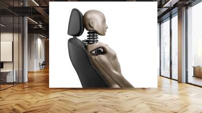 Tests Car Seat Protection Against Whiplash Neck Injury isolated on white background Wall mural