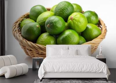 Lots of Lime on white background Wall mural