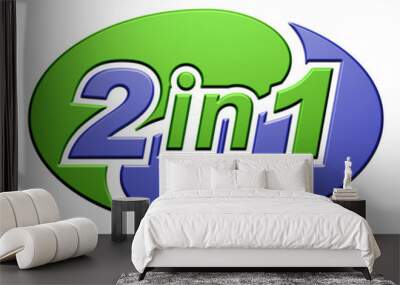 2 in 1 symbol Wall mural