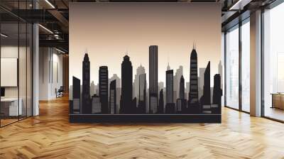  Modern architecture. Urban city landscape Buildings silhouette cityscape background. Wall mural