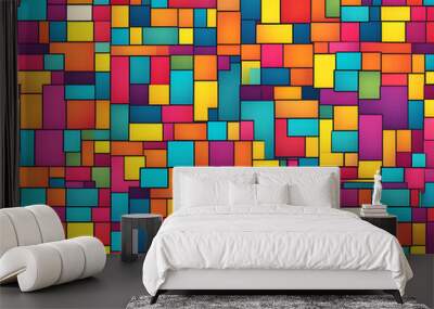 colorful block with cool isolated pop art style background Wall mural